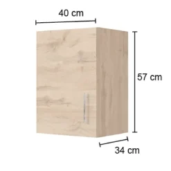 Küchenhängeschrank Sorrella 40cm 1 Tür - anthrazit/eiche
