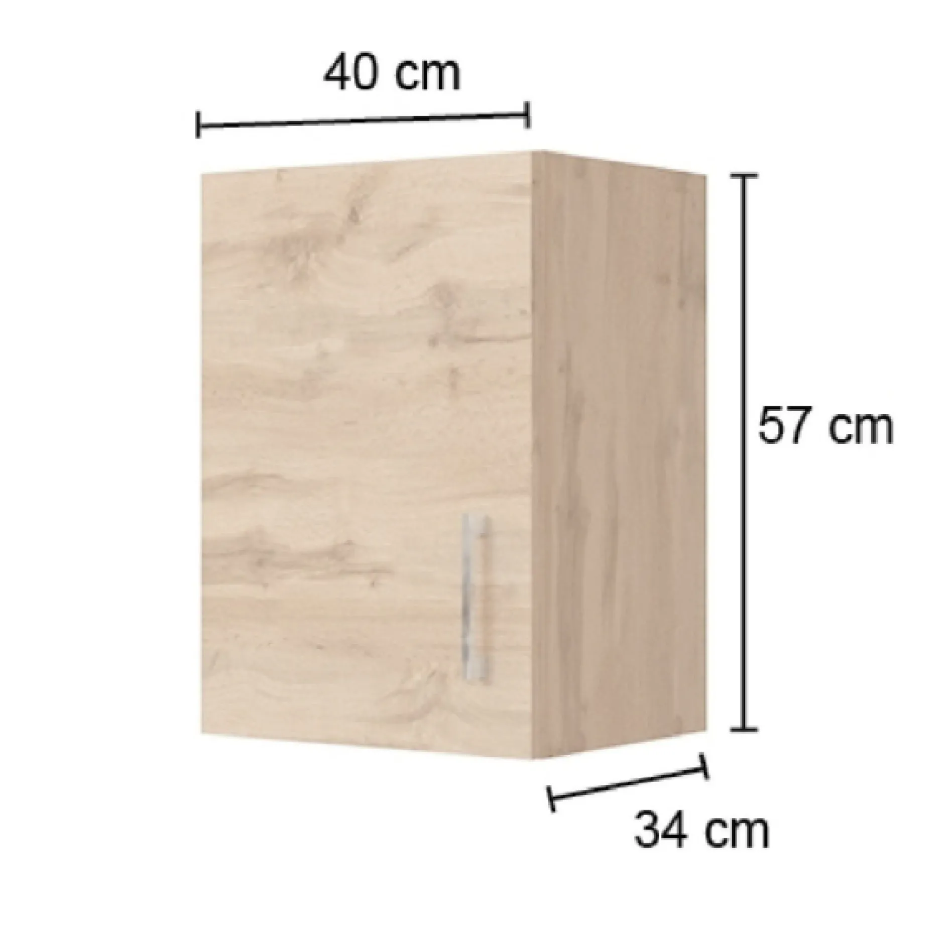 Küchenhängeschrank Sorrella 40cm 1 Tür - anthrazit/eiche