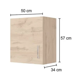 Küchenhängeschrank Sorrella 50cm 1 Tür - Anthrazit/Eiche