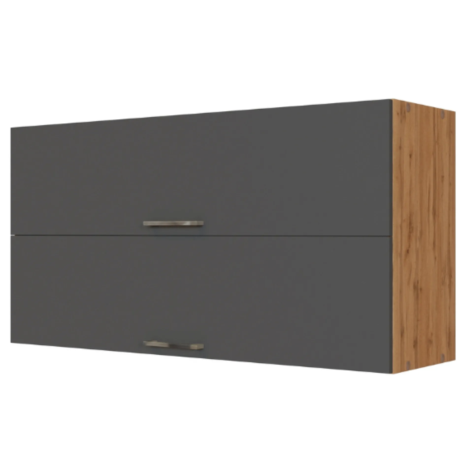 Küchenhängeschrank Sorrella 110cm mit 2 Flügeltüren - anthrazit/eiche