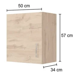 Küchenhängeschrank Sorrella 50cm 1 Tür - Eiche/Graphit