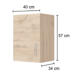 Küchenhängeschrank Sorrella 40cm 1 Tür - Eiche/Graphit