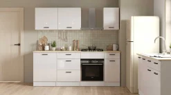 Küchenschrank Bianco - 40x60x90cm - 1 Tür und 1 Schublade - Hochglanz weiß