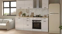 Küchenschrank für Backofen Bianco - 60x60x90cm - Hochglanz weiß