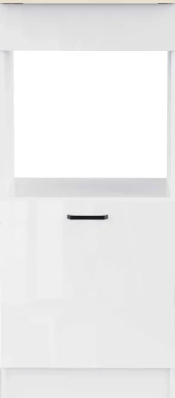 Küchenschrank für Backofen Bianco - 60x60x141cm - Hochglanz weiß