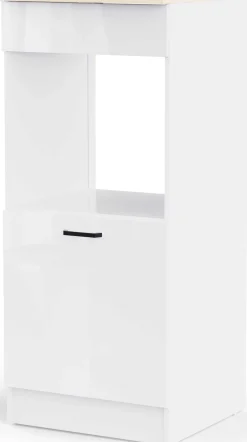 Küchenschrank für Backofen Bianco - 60x60x141cm - Hochglanz weiß