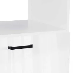 Küchenschrank für Backofen Bianco - 60x60x141cm - Hochglanz weiß