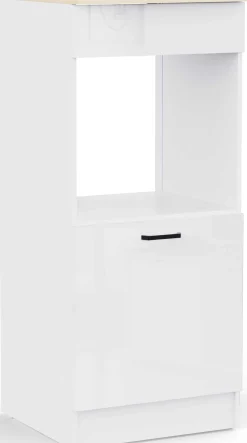 Küchenschrank für Backofen Bianco - 60x60x141cm - Hochglanz weiß