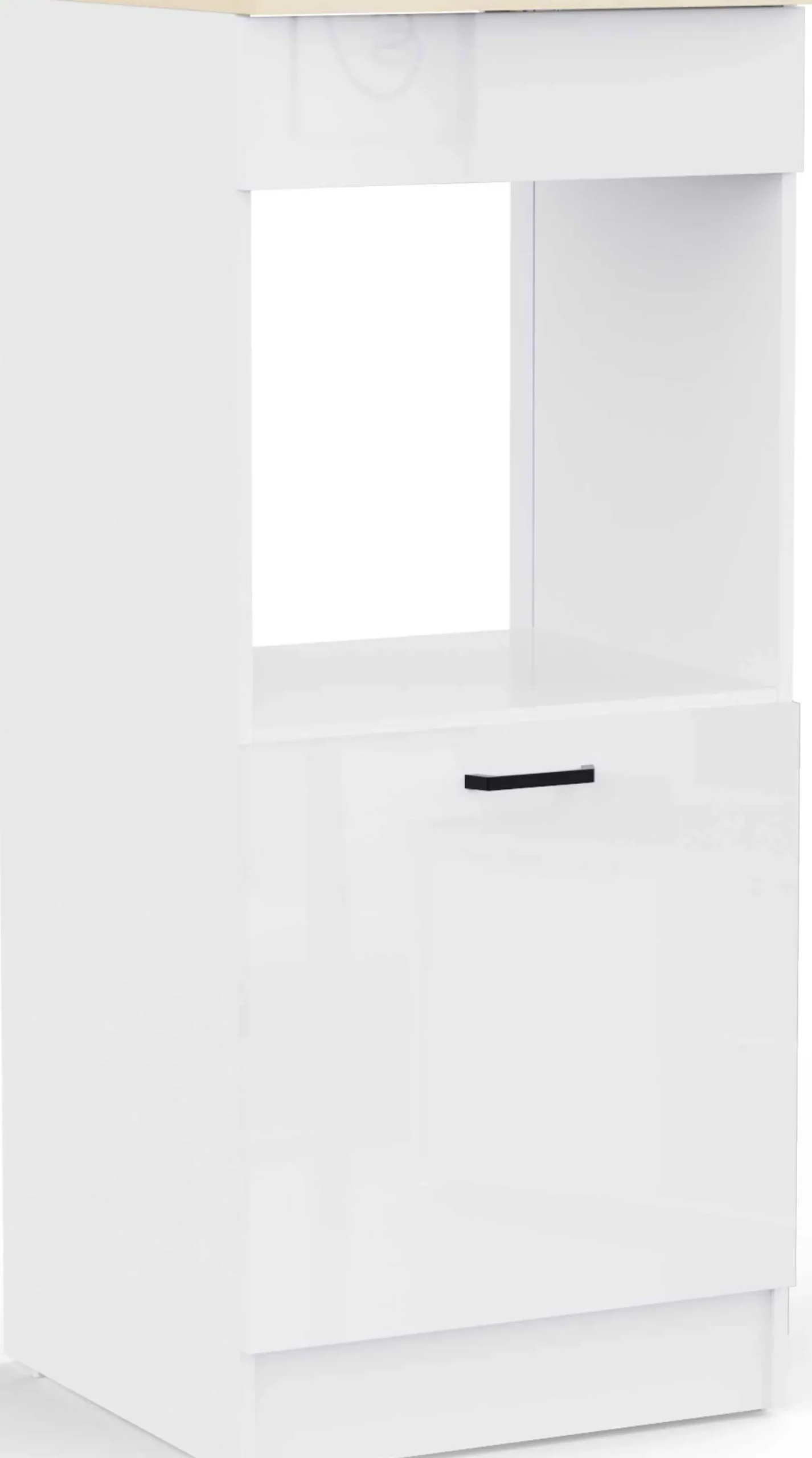 Küchenschrank für Backofen Bianco - 60x60x141cm - Hochglanz weiß