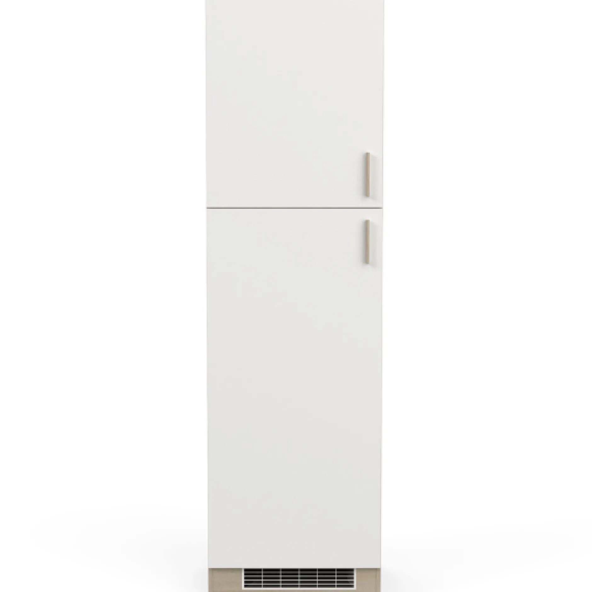 Küchenschrank für Kühlschrank Romanie 60 cm 2 Flügeltüren und 2 Einlegeböden-Kronberg Eiche/Mattweiß