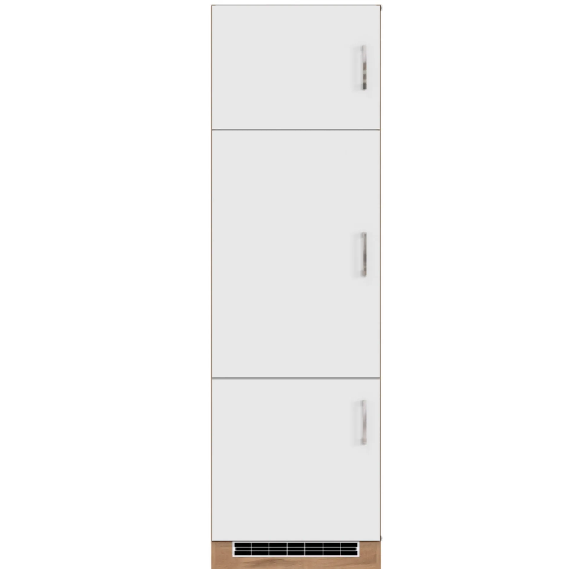 Küchenschrank für Kühlschrank Sorrella 60cm 3 Türen - weiß/Eiche