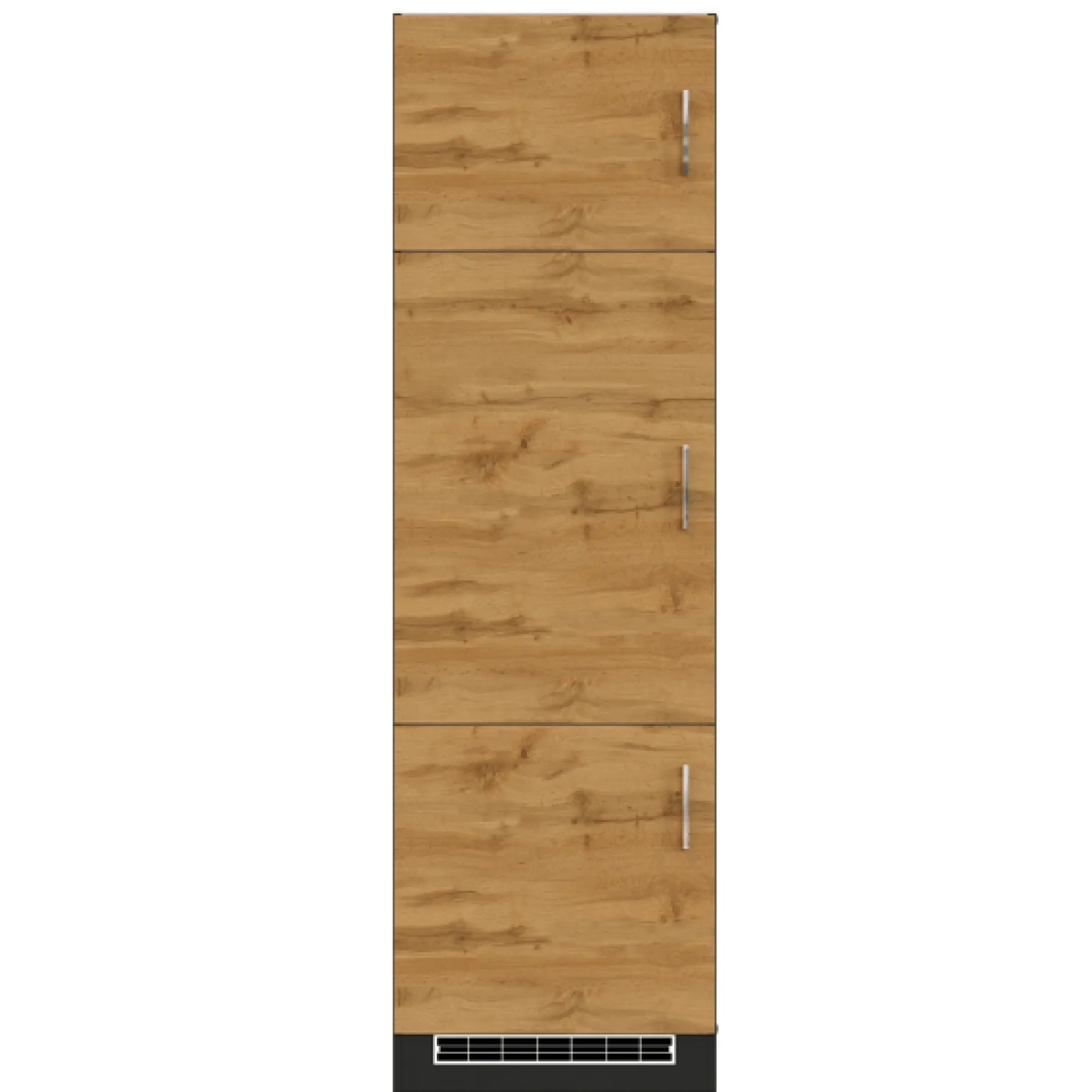 Küchenschrank für Kühlschrank Sorrella 60cm 3 Türen - Eiche/Graphit