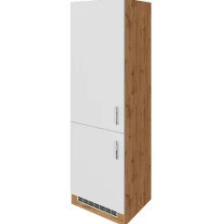 Küchenschrank für Kühl- und Gefrierschrank Sorrella - weiß/eiche