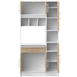 Küchenschrank Louise für Mikrowelle - weiß/Eiche