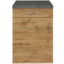Küchenschrank Sorrella 50cm 1 Tür und 1 Schublade - Eiche/Beton