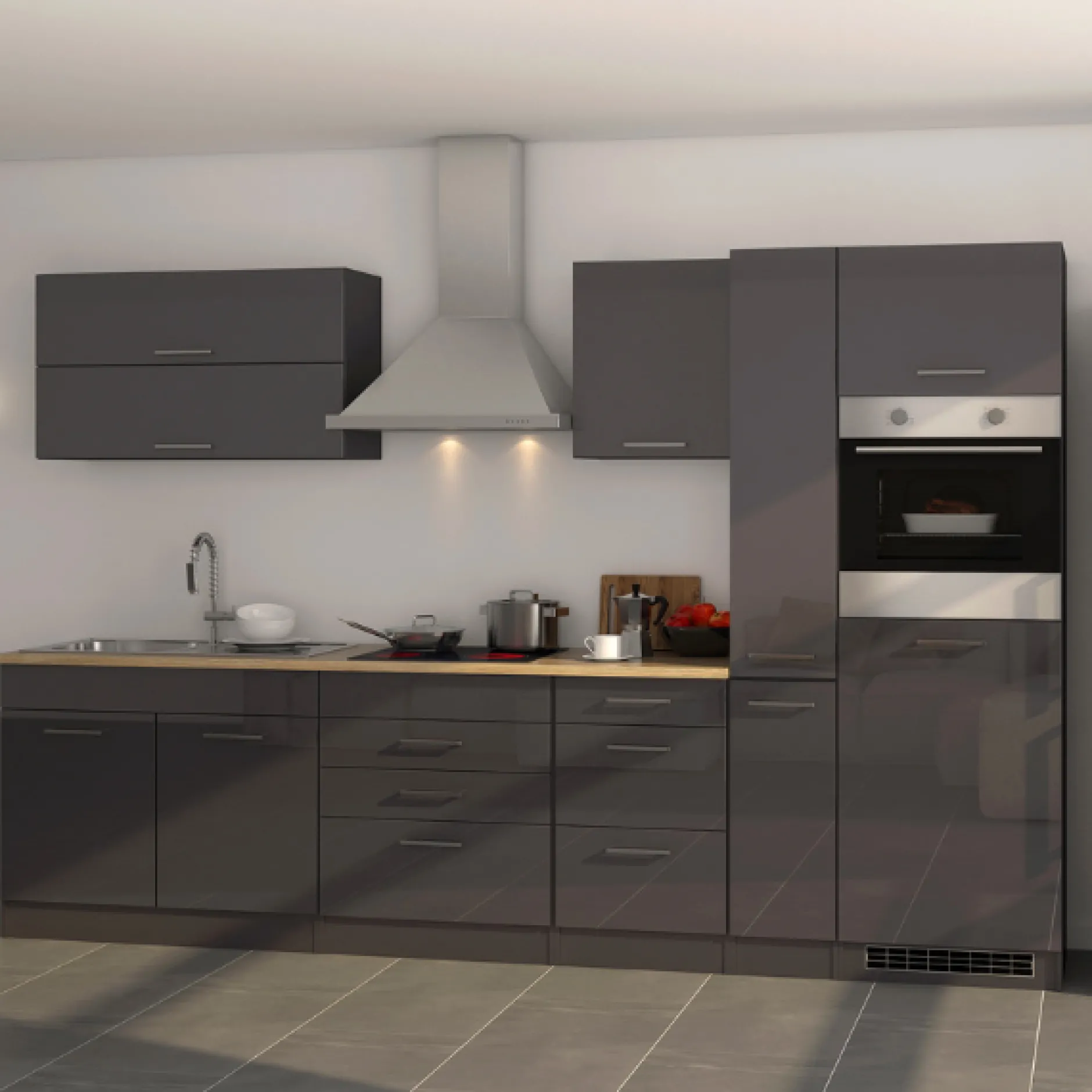 Küchenset Mailand | Geräte nicht enthalten | Sonoma Grey Oak