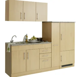 Küchenset Toronto | Oberschrank, Spüle, Kochfeld, mehrere Schränke und Schubladen | Braun