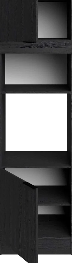 Küchensäulenschrank Anna - 60x58x210cm - 2 Türen - Eiche schwarz Dekor