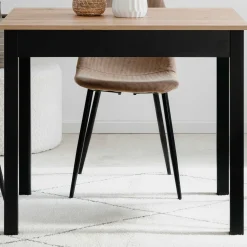 Küchentisch Capri - 90x67x76cm - Eiche Dekor/schwarz