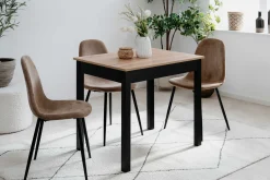 Küchentisch Capri - 90x67x76cm - Eiche Dekor/schwarz