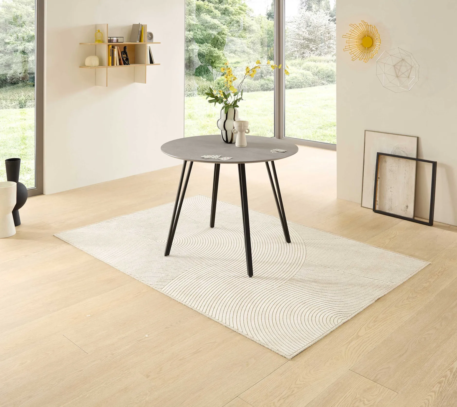 Küchentisch Floris - Ø100x75cm - Betonoptik