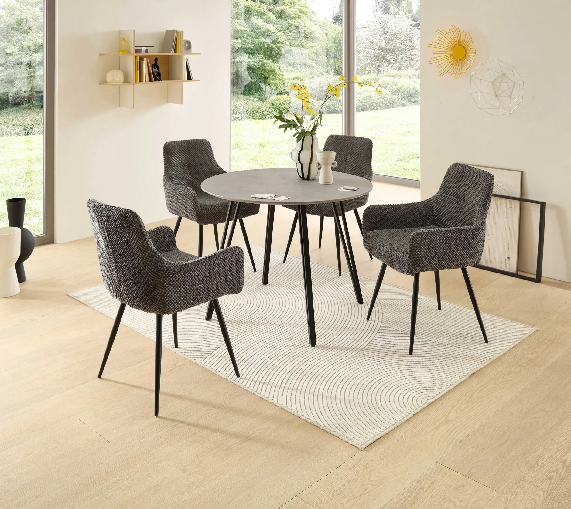 Küchentisch Floris - Ø100x75cm - Betonoptik