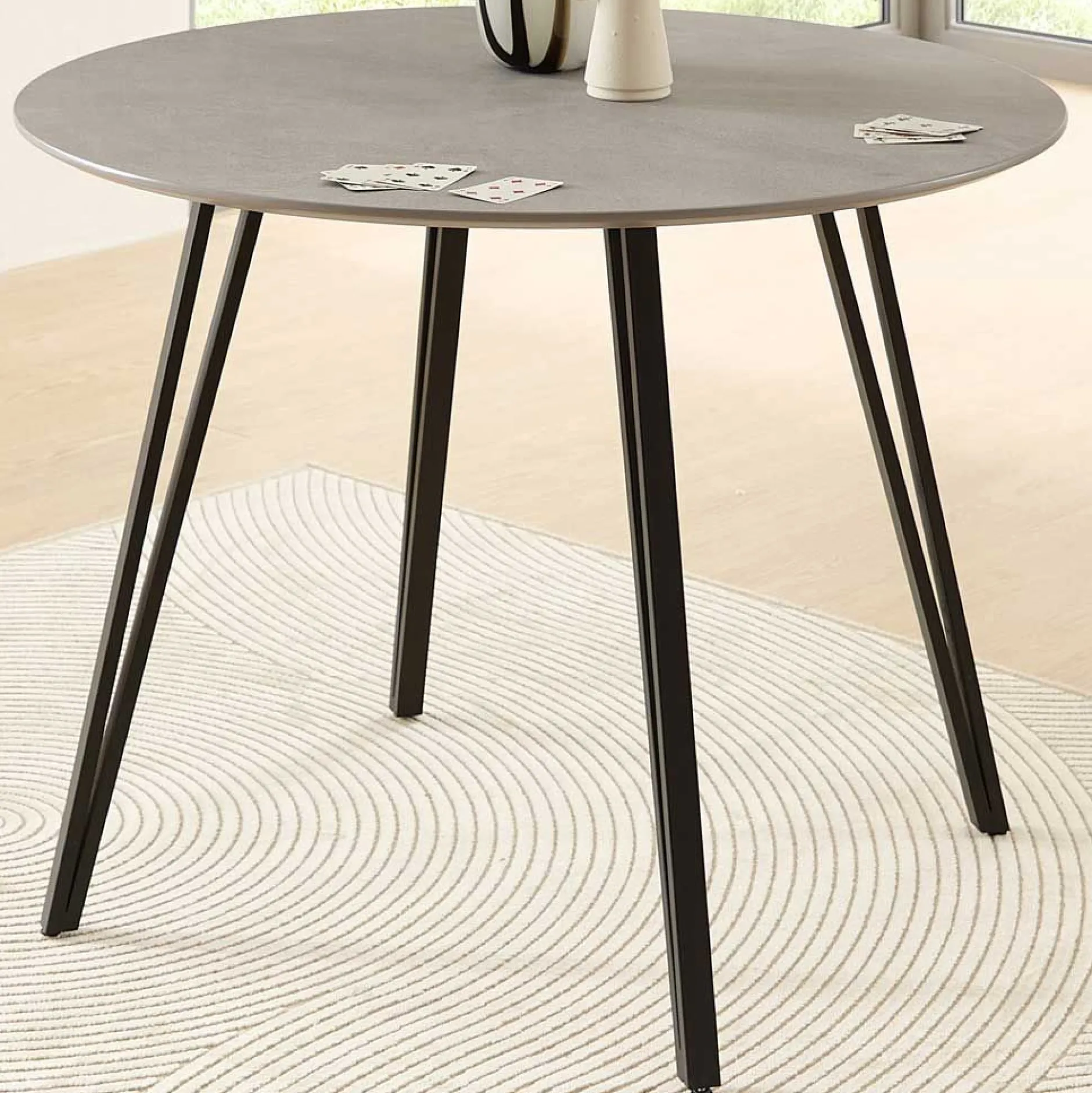 Küchentisch Floris - Ø100x75cm - Betonoptik