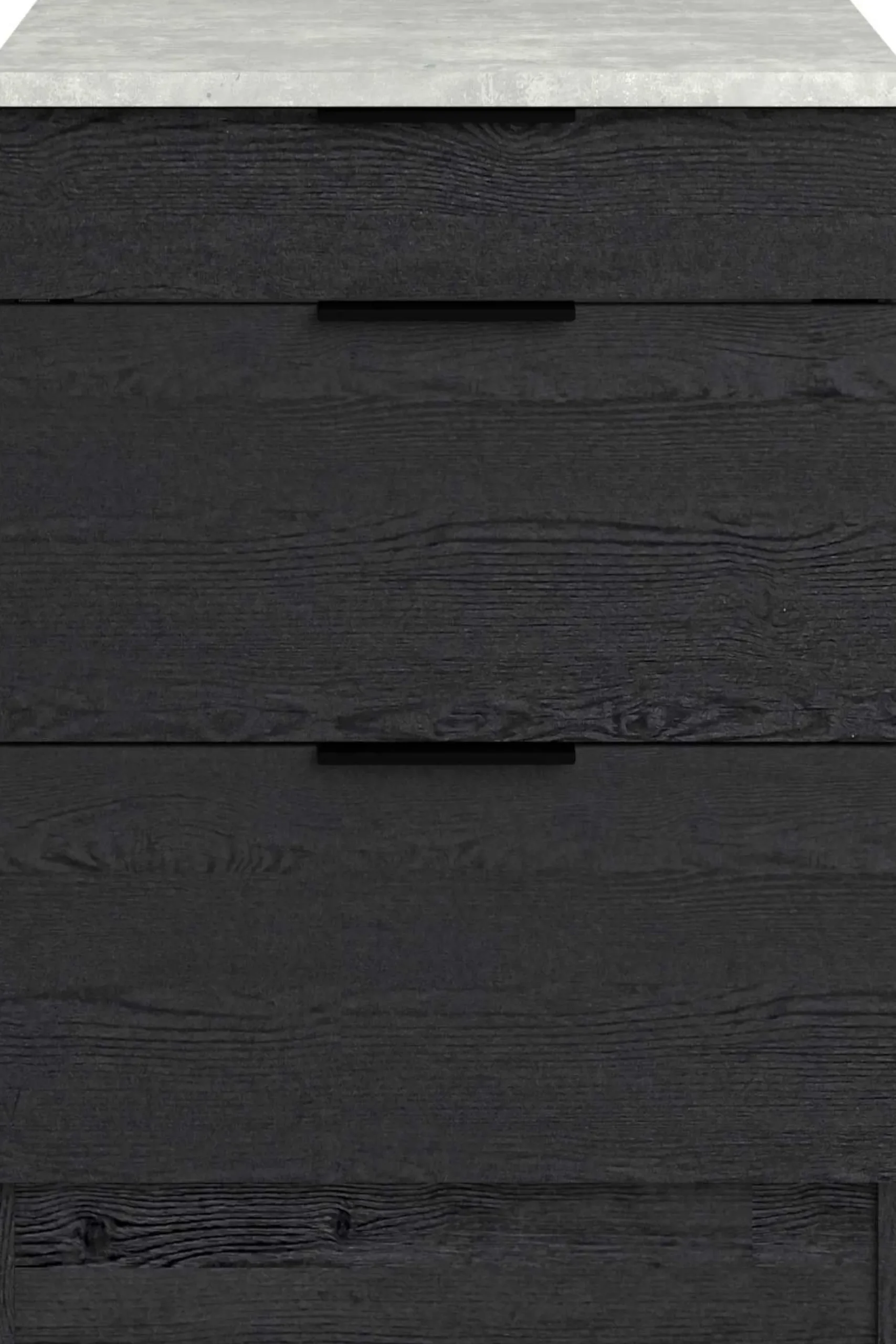 Küchenunterschrank Anna - 60x60x87cm - 3 Schubladen - Eiche schwarz Dekor/weißer Stein