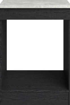 Küchenunterschrank Anna - 60x60x87cm - für Backofen oder Geschirrspüler - Eiche schwarz Dekor/weißer Stein