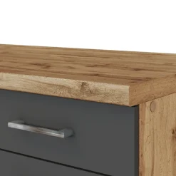 Küchenzeile in L-Form Sorrella 270cm mit Platz für Backofen, Geschirrspüler und Kühlschrank - anthrazit/ocker