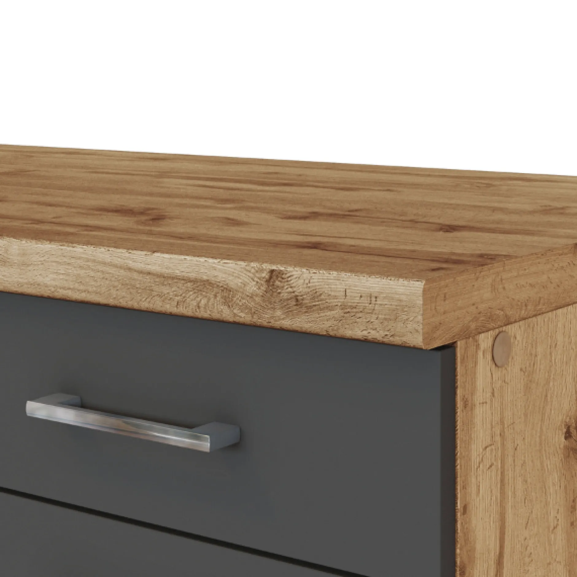 Küchenzeile in L-Form Sorrella 270cm mit Platz für Backofen, Geschirrspüler und Kühlschrank - anthrazit/ocker