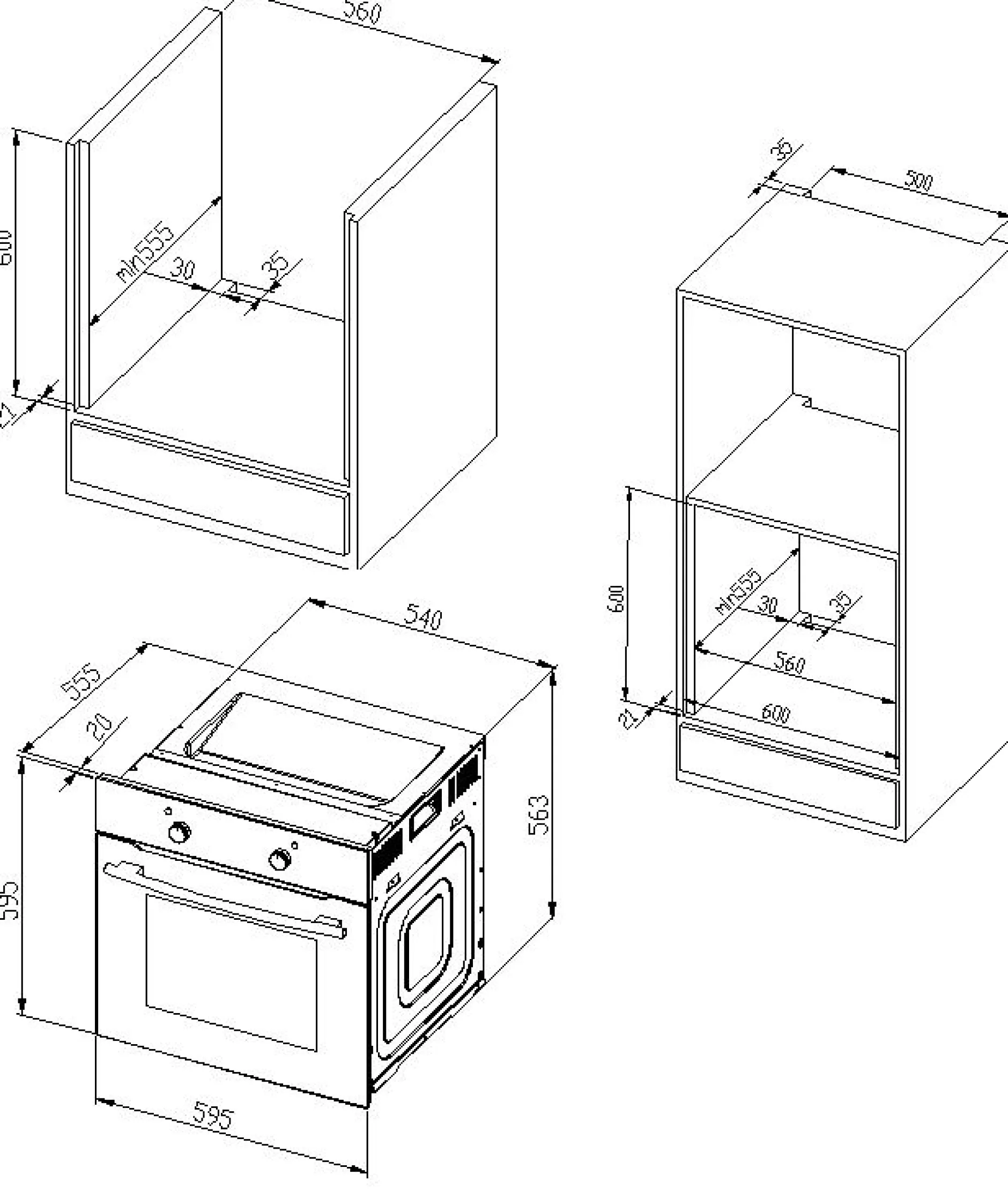 Küchenzeile Milan | Inklusive Dunstabzugshaube, Kochfeld, Backofen und Kühlschrank | Graphitgrau