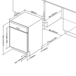 Küchenzeile Ragnar 220cm mit Backofen und Geschirrspüler - Hochglanz weiß
