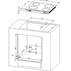 Küchenzeile Ragnar 220cm mit Backofen und Geschirrspüler - Hochglanz weiß