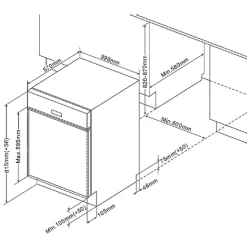 Küchenzeile Ragnar 220cm mit Backofen und Geschirrspüler - Hochglanz anthrazit