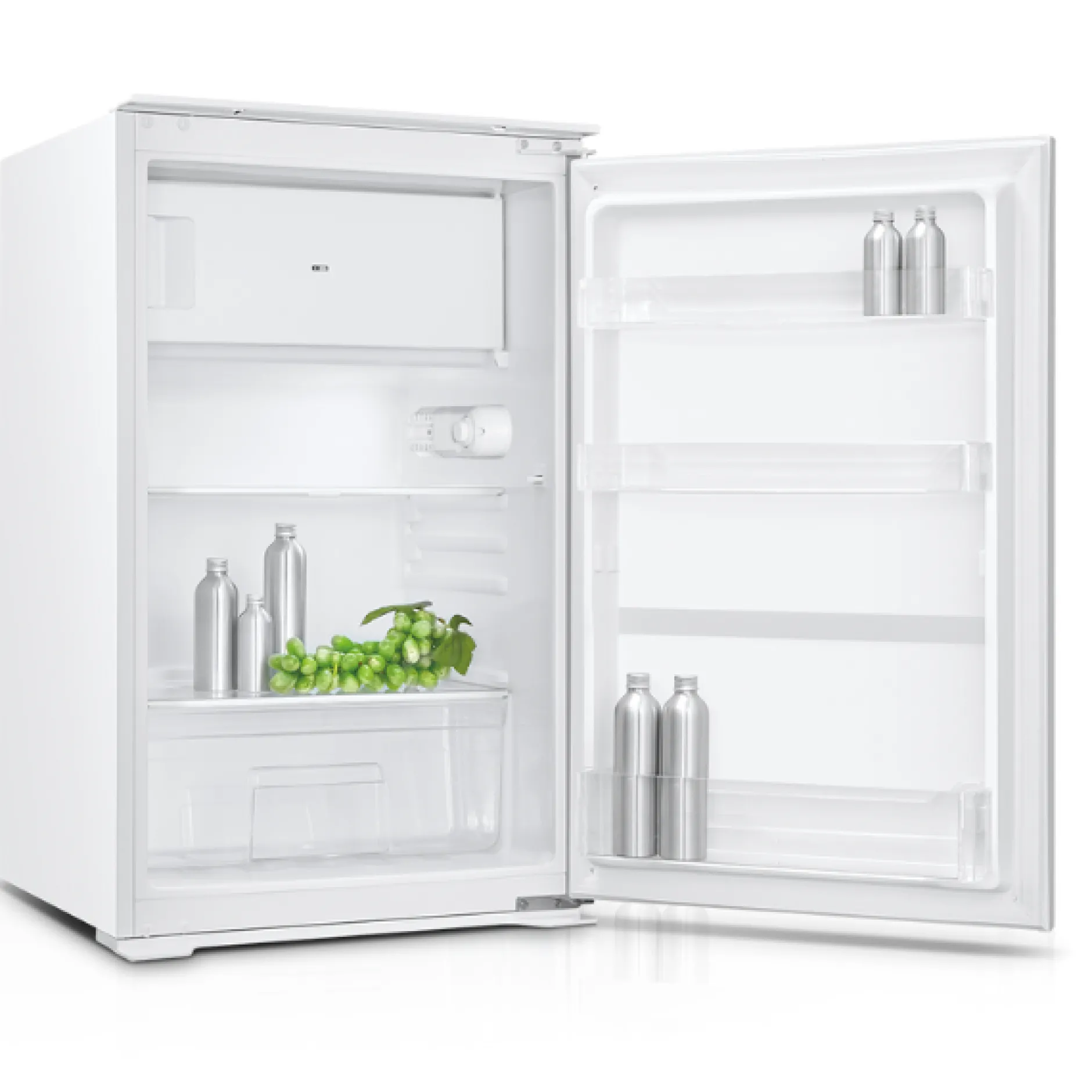 Küchenzeile Ragnar 290cm mit Backofen und Kühlschrank - Hochglanz weiß