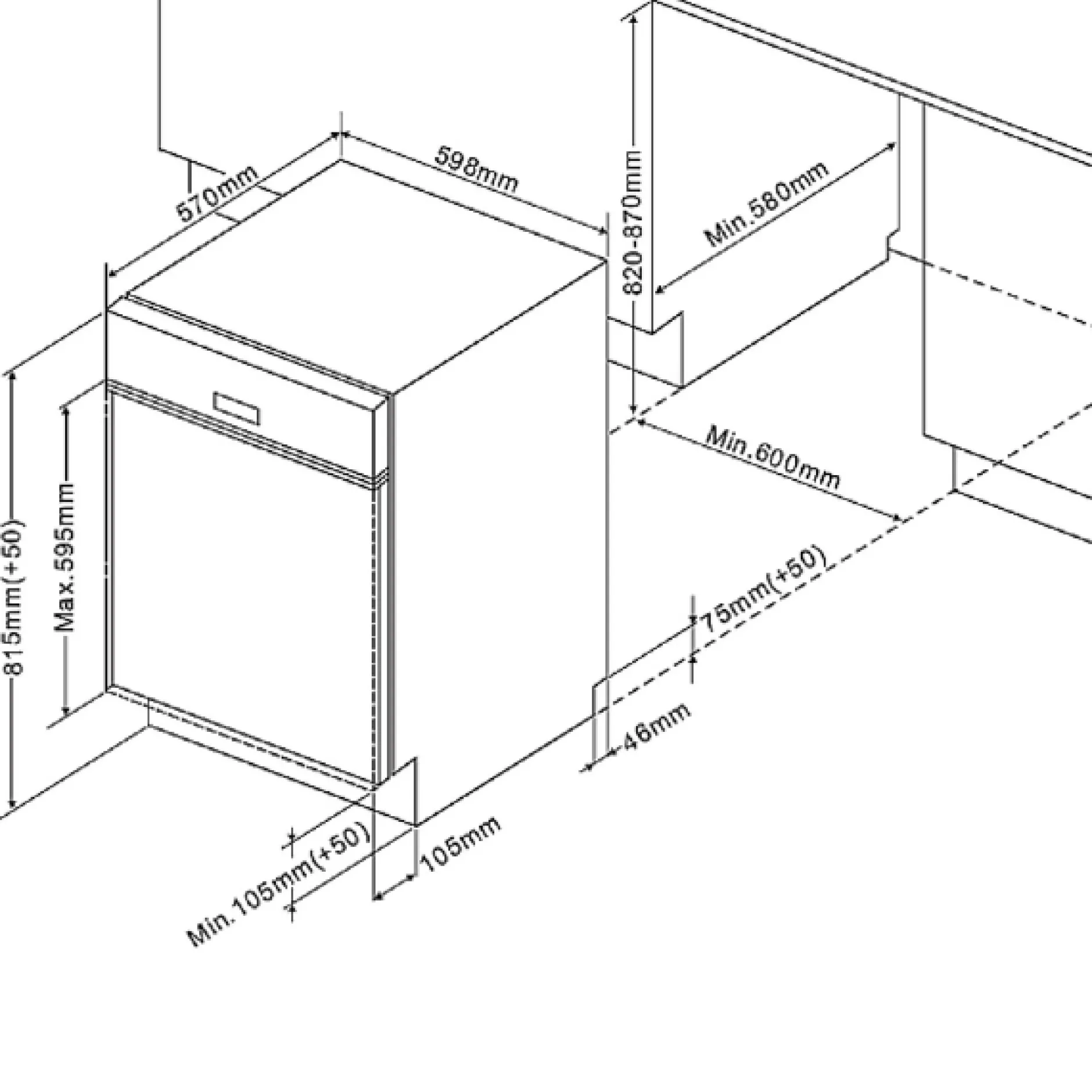 Küchenzeile Ragnar 370cm mit Backofen, Mikrowelle, Geschirrspüler und Kühlschrank - anthrazit hochglanz