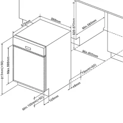 Küchenzeile Ragnar 370cm mit Backofen, Mikrowelle, Geschirrspüler und Kühlschrank - anthrazit hochglanz