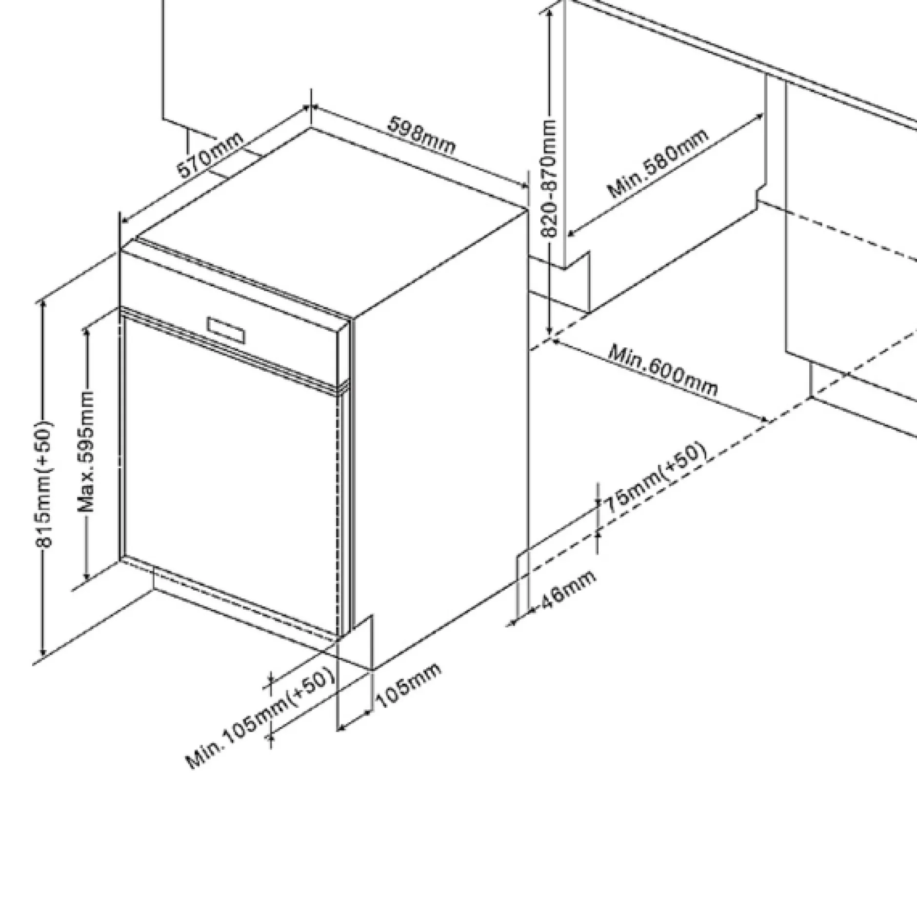 Küchenzeile Ragnar 300cm mit Geschirrspüler, Backofen und Kühlschrank - hochglänzend weiß