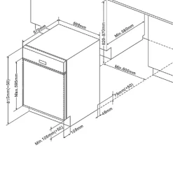 Küchenzeile Ragnar 300cm mit Geschirrspüler, Backofen und Kühlschrank - Hochglanz anthrazit