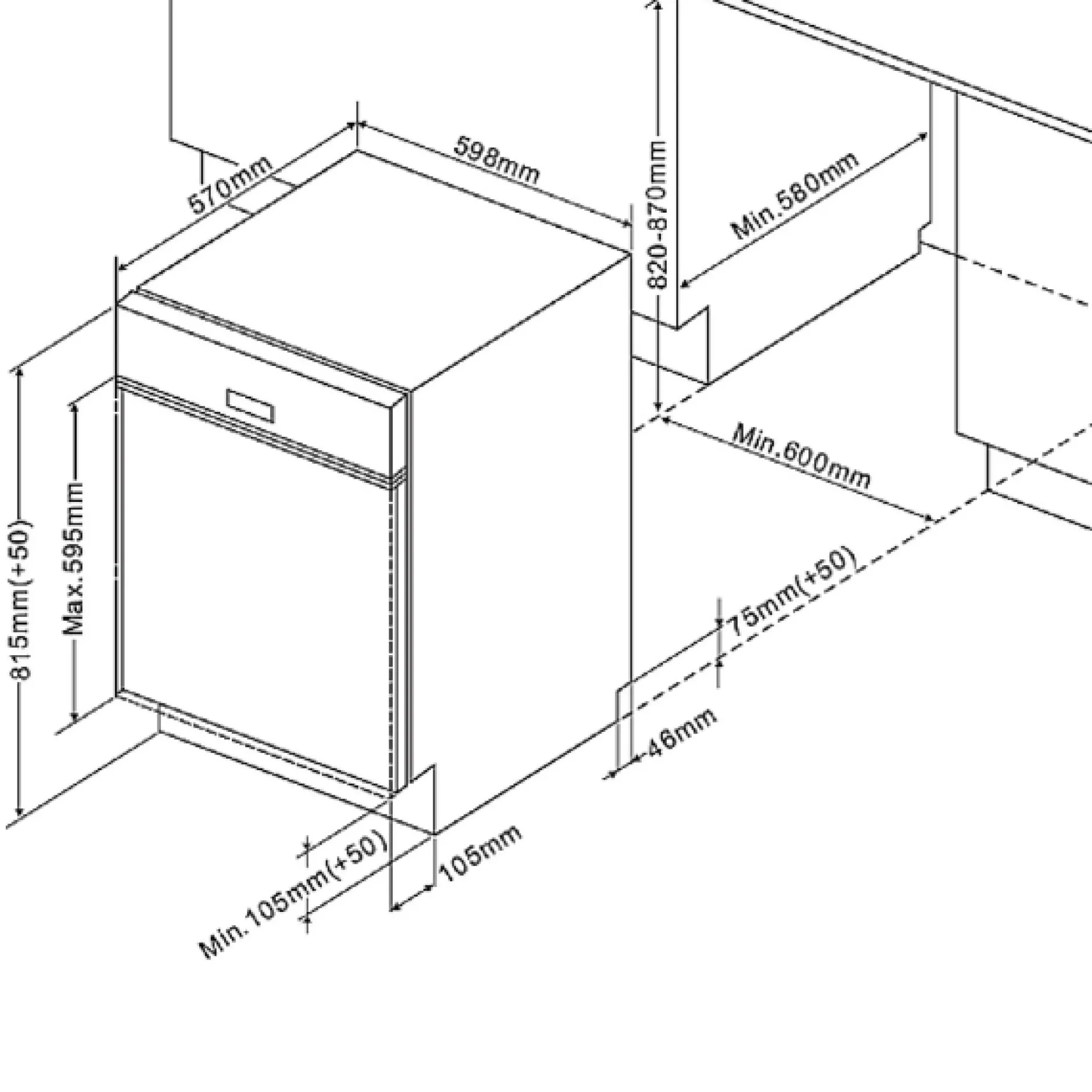 Küchenzeile Ragnar 300cm mit Geschirrspüler und Backofen - Hochglanz anthrazit