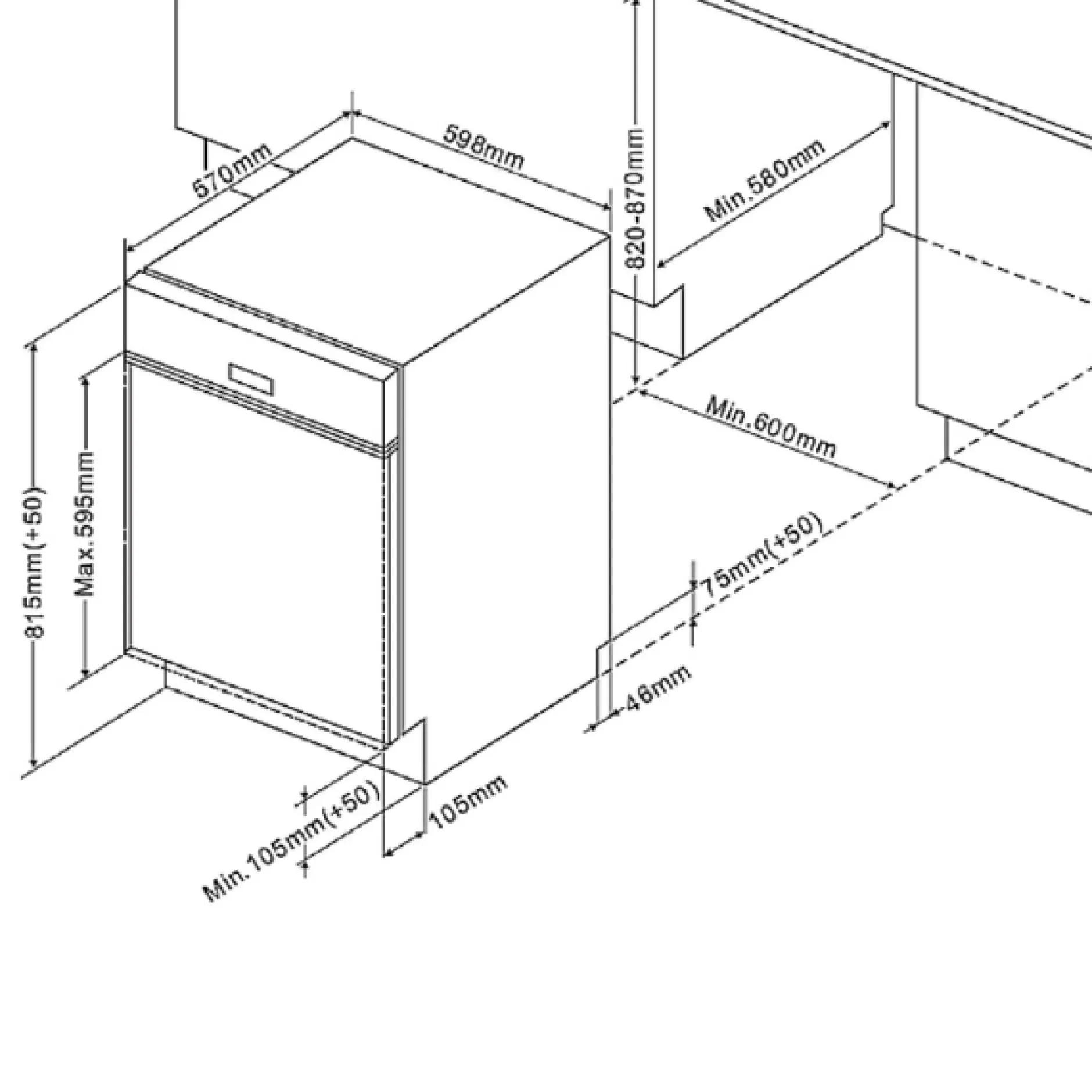 Küchenzeile Ragnar 330cm mit Geschirrspüler, Backofen und Kühlschrank - Hochglanz anthrazit