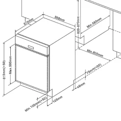 Küchenzeile Ragnar 340cm mit Geschirrspüler, Backofen und Kühlschrank - Hochglanz anthrazit
