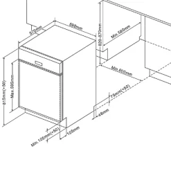 Küchenzeile Ragnar 390cm mit Kühl-Gefrierkombination, Backofen und Geschirrspüler - Hochglanz anthrazit