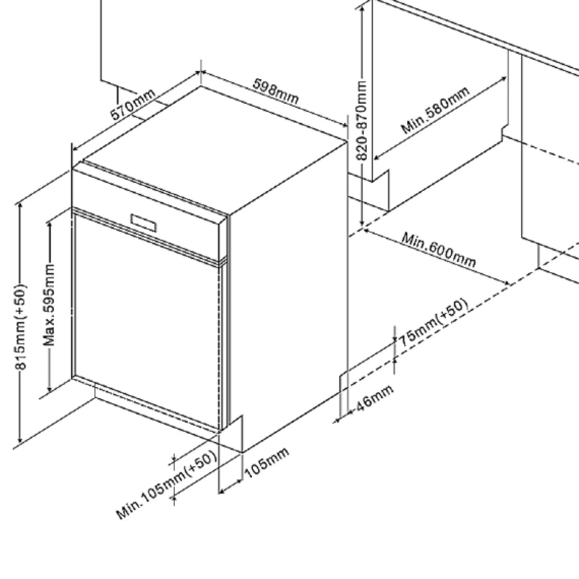 Küchenzeile Ragnar 330cm mit Kühlschrank, Backofen und Geschirrspüler - Hochglanz anthrazit