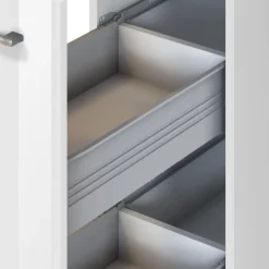 Küchenzeile Ragnar 330cm mit Kühlschrank, Backofen und Geschirrspüler - hochglänzend weiß