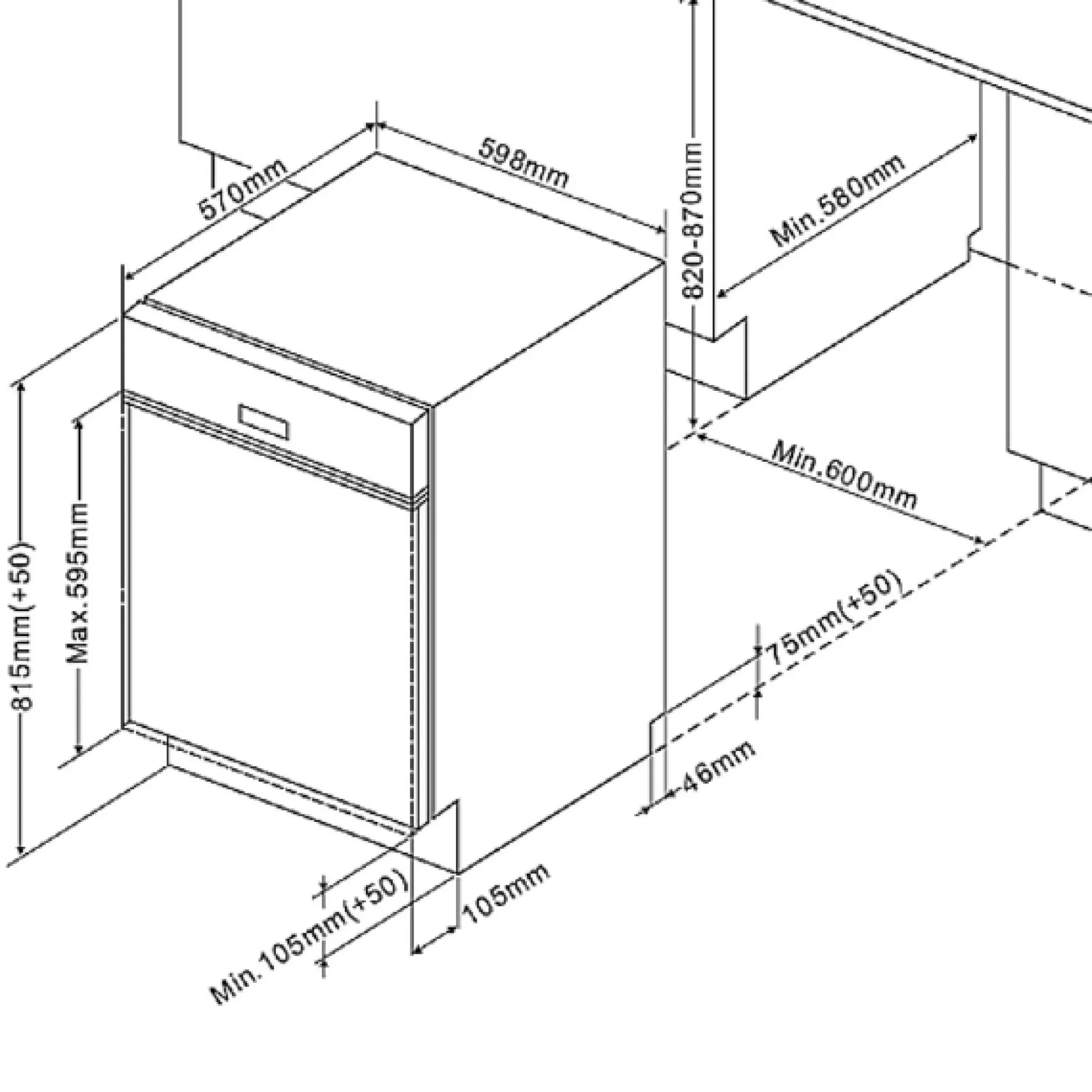 Küchenzeile Ragnar 330cm mit Kühlschrank, Backofen und Geschirrspüler - Hochglanz anthrazit