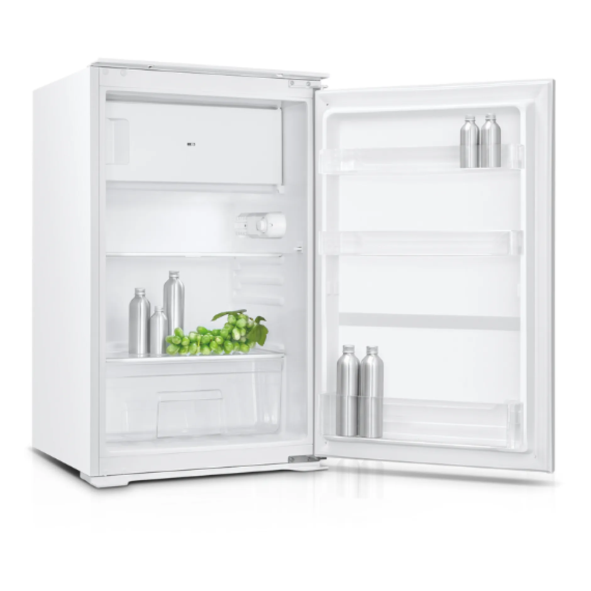 Küchenzeile Ragnar 280cm mit Mikrowelle, Kühlschrank, Backofen und Geschirrspüler - hochglänzend weiß