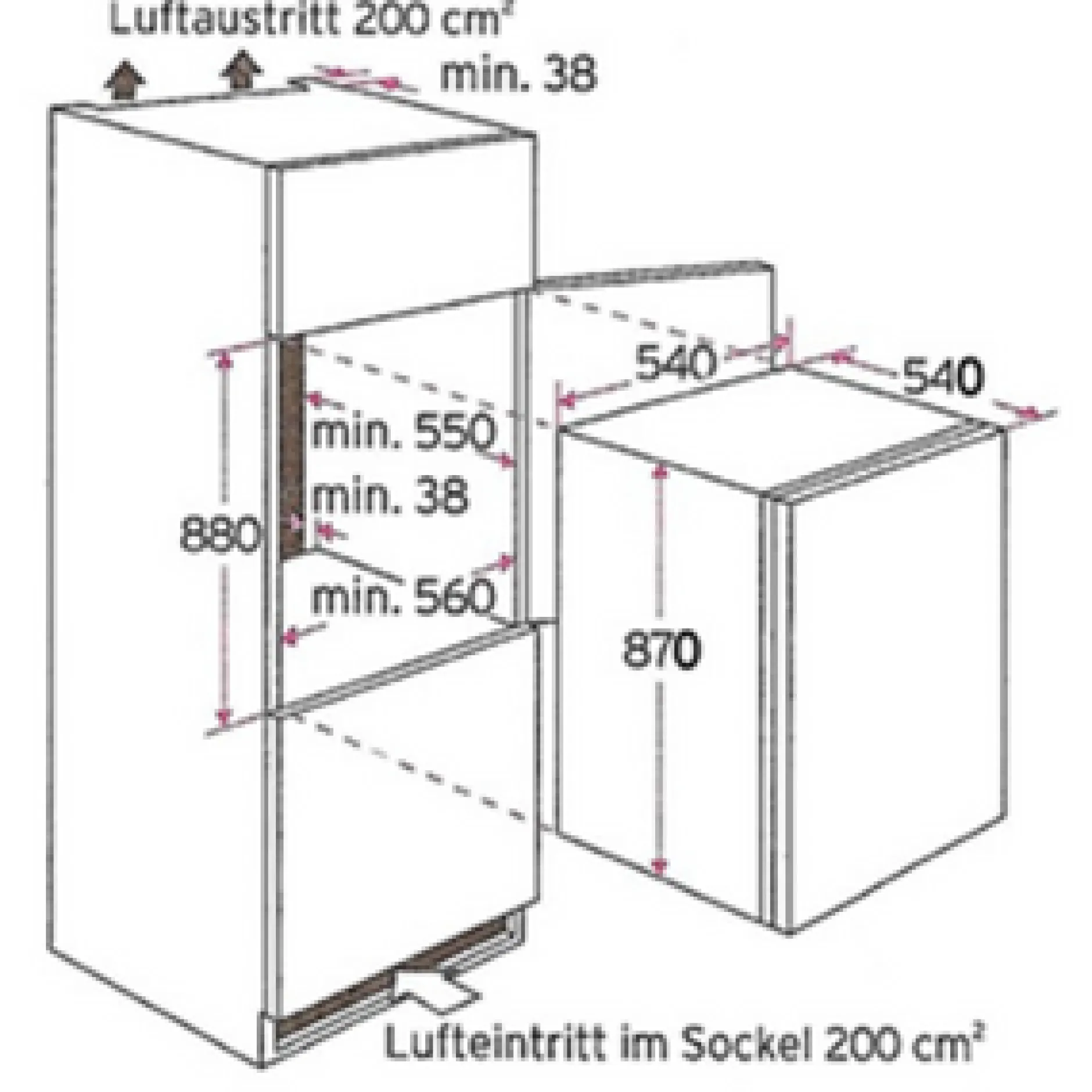 Küchenzeile Ragnar 270cm mit Mikrowelle, Kühlschrank und Backofen - Hochglanz weiß