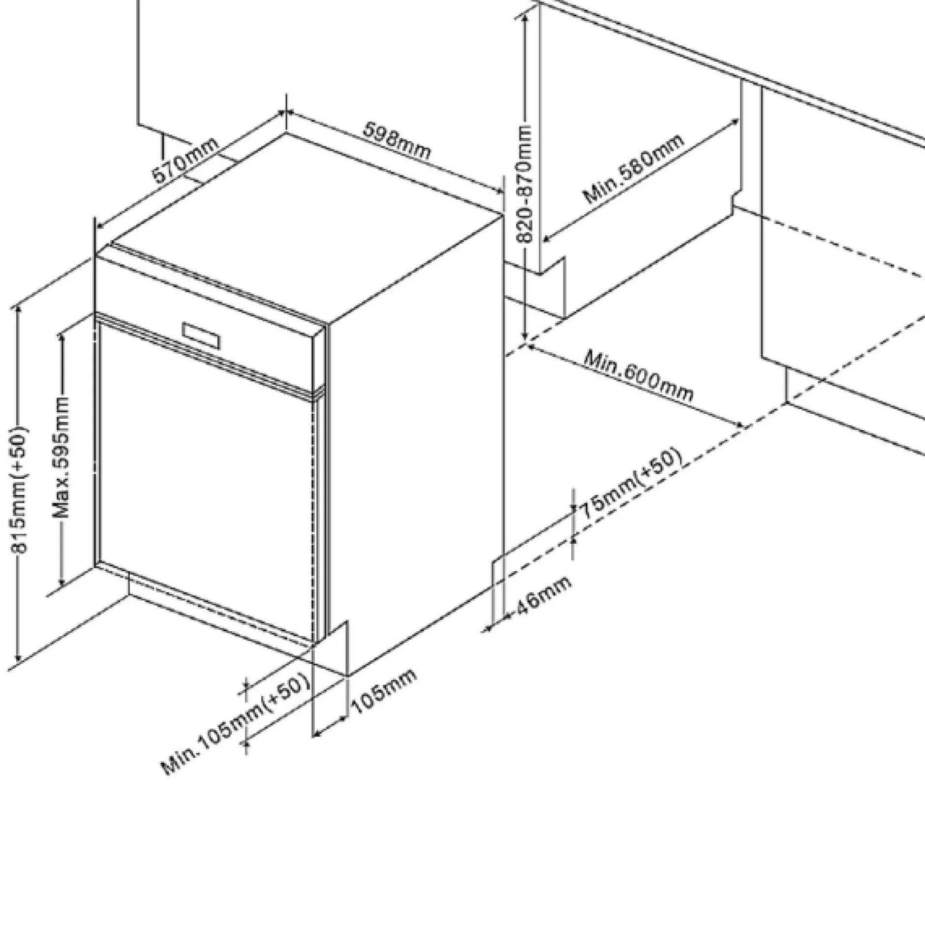 Küchenzeile Ragnar 370cm mit Platz für Backofen, Mikrowelle, Geschirrspüler und Kühlschrank - Hochglanz anthrazit